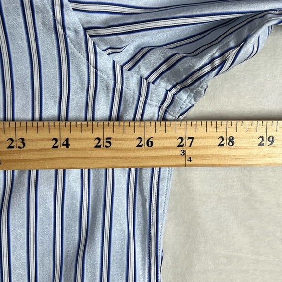 Robert Graham Money Money Blue and White Casual Button Down Shirt Ribbon Collar - Picture 9 of 11